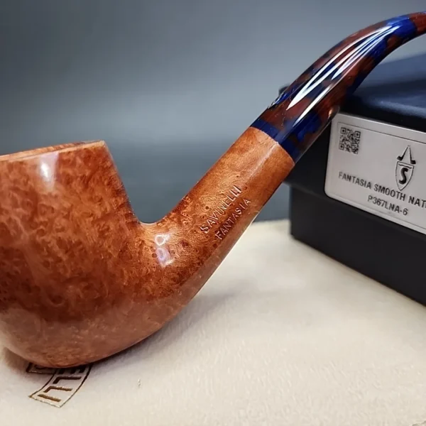 Savinelli Fantasia 606 KS Smooth Bent Billiard Briar Pipe, 6mm - Image 3