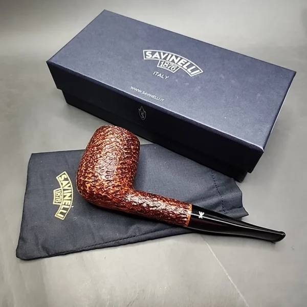 Savinelli Hercules 111 EX Rusticated Straight Billiard Briar Pipe, New - Image 3