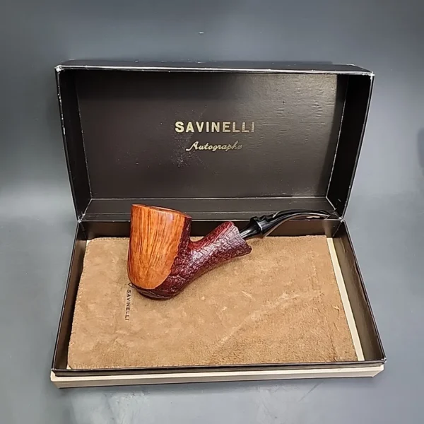 Savinelli Autograph 4 Partially Sandblasted Freehand Estate Briar, Pipe Unsmoked - Image 3