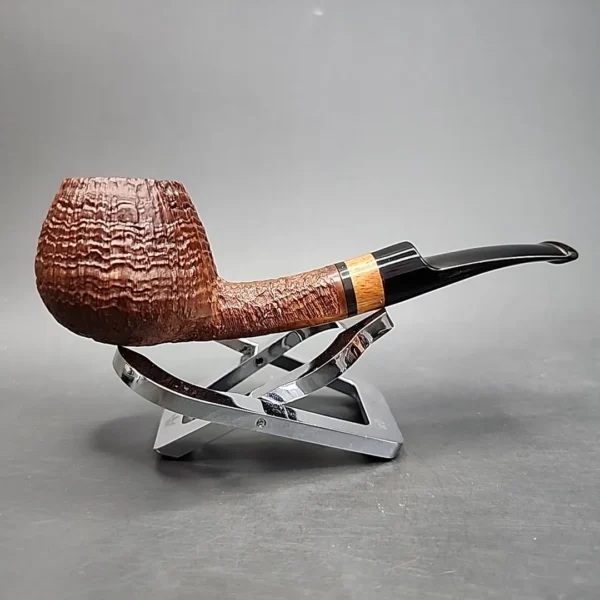 Peter Heeschen A Grade Sandblasted Bent Brandy Estate Briar Pipe, Danish Estates - Image 3
