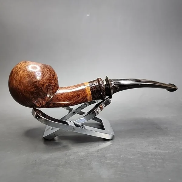 Mutcat Smooth Bent Ball Handmade Briar Pipe, New - Image 3