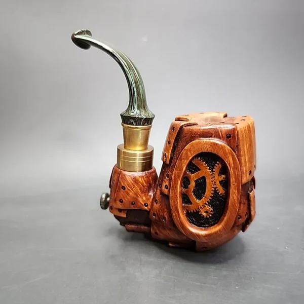 Moonlight Steampunk Oom Paul Handmade Briar Pipe, New - Image 3