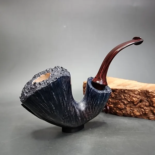 Moonlight Feather Carved Dublin Handmade Briar Pipe, New - Image 3