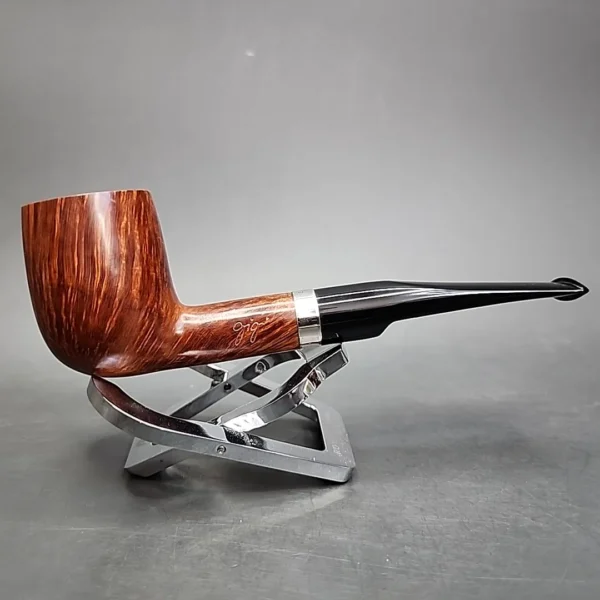 Gigi Fiamma Smooth Flame Grain Straight Billiard Estate Briar Pipe, Unsmoked 9mm - Image 3