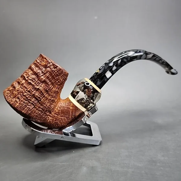 Michael Parks V.9 Sandblasted Volcano w/ Meteorite Estate Briar Pipe, Canadian Estates - Image 3