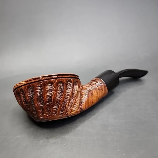 Custombilt-style Partially Rusticated Bullcap Estate Briar Pipe, Other Estates - Image 3