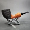 Bennie Joe Partially Rusticated Acorn Handmade Briar Pipe, New - Image 3