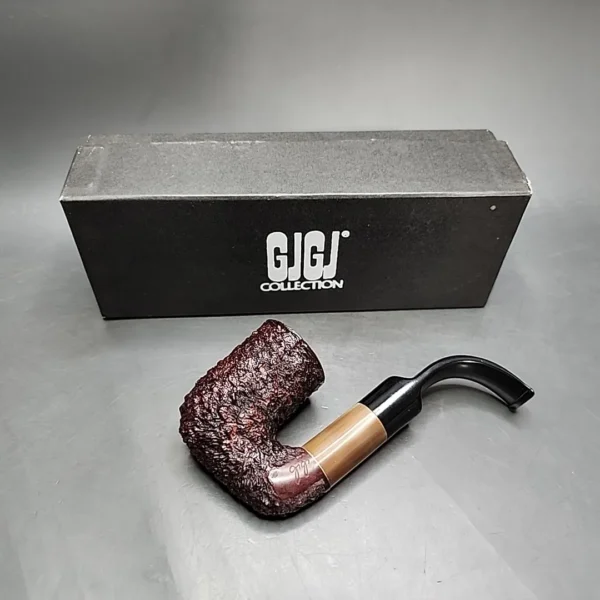 Gigi Rusticated Oom Paul Estate Briar Pipe, Unsmoked, 9mm [SOLD] - Image 3