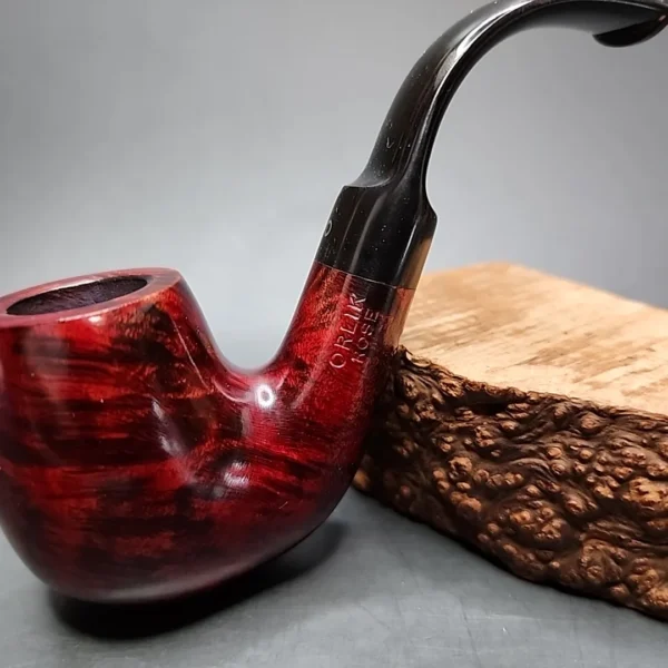 Orlik Rose 21478 Smooth Bent Billiard Estate Briar Pipe, Unsmoked [SOLD] - Image 3