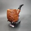 Rinaldo Lithos YYY Rusticated Bent Egg Estate Briar Pipe, Italian Estates - Image 4