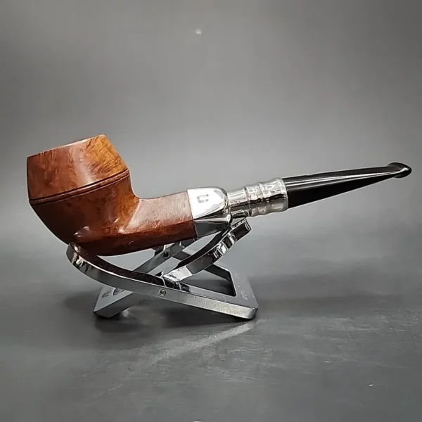 Elwood by Les Wood Silver Spigot Bulldog Estate Briar Pipe, English Estates, 9mm - Image 4