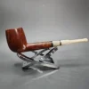 Paronelli (c. 1945-1950) Smooth Billiard w/ Horn Estate Briar Pipe, Unsmoked - Image 4