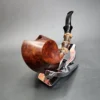 Sandi Yuda Black Bamboo Blowfish Handmade Briar Pipe, New - Image 4
