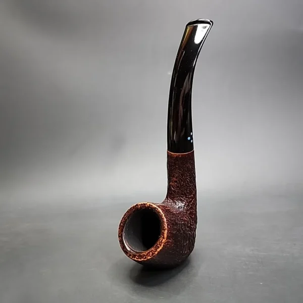 Sasieni Ruff Root Dark 4dot Sandblasted Sitter Estate Briar Pipe, French Estates [SOLD] - Image 4