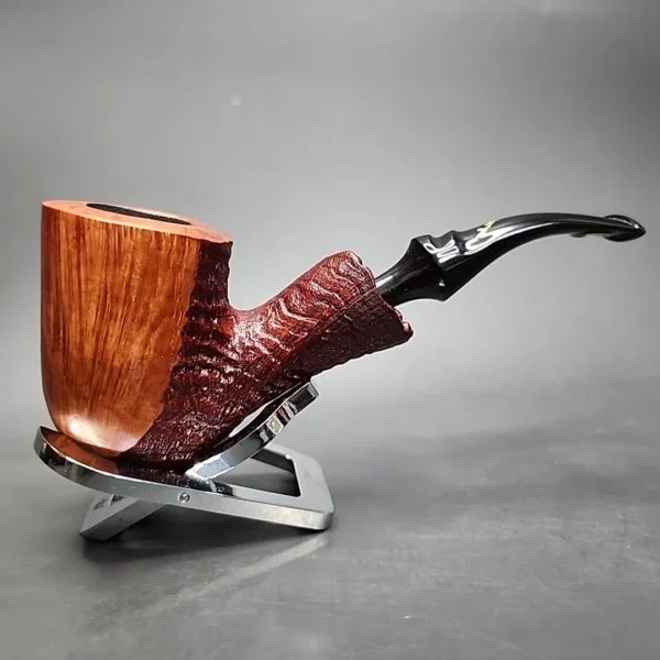 Savinelli Autograph 4 Partially Sandblasted Freehand Estate Briar, Pipe Unsmoked - Image 4