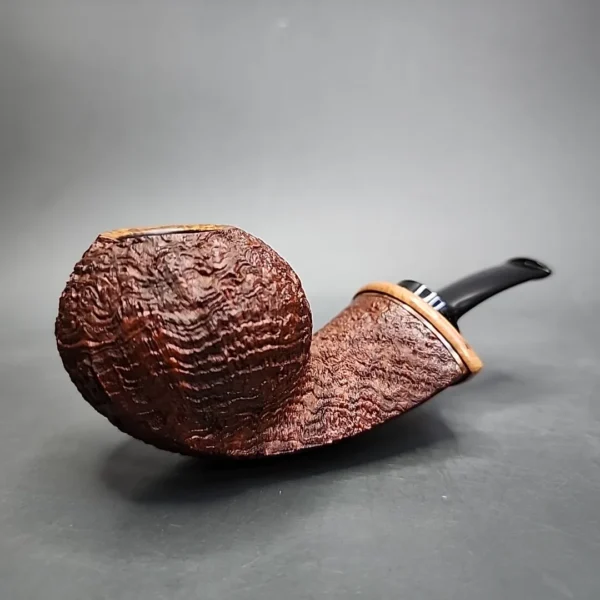 Scott Klein Sandblasted Tomato Estate Briar Pipe, Unsmoked - Image 4