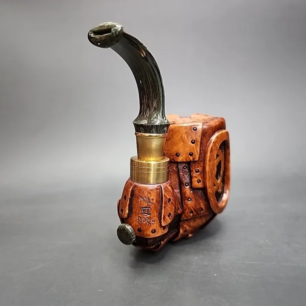 Moonlight Steampunk Oom Paul Handmade Briar Pipe, New - Image 4
