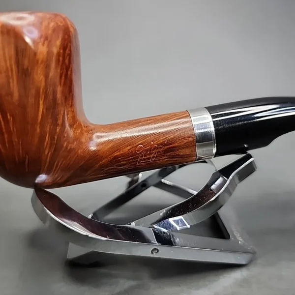Gigi Fiamma Smooth Flame Grain Panel Estate Briar Pipe, Unsmoked 9mm - Image 4