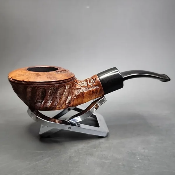 Custombilt-style Partially Rusticated Bullcap Estate Briar Pipe, Other Estates - Image 4