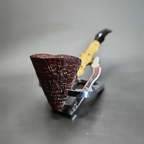 Adam Davidson Sandblasted Pickaxe Handmade Estate Briar Pipe, American Estates [SOLD] - Image 4