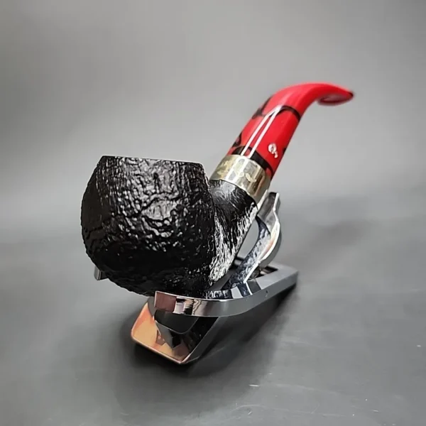 Peterson Dracula 03 Sandblasted Bent Apple Estate Briar Pipe, Irish Estates - Image 4