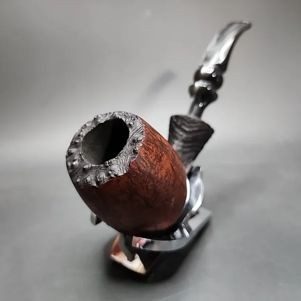 Bari Wiking Partially Sandblasted Egg Estate Briar Pipe, Unsmoked [SOLD] - Image 4