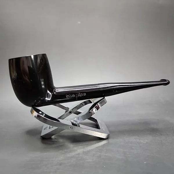 The Pipe by Venturi, Black Smooth Straight Billiard Estate Pipe, Unsmoked - Image 5