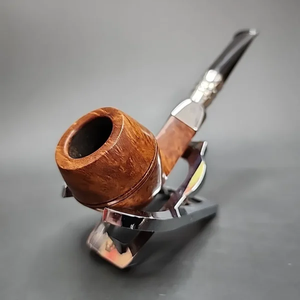 Elwood by Les Wood Silver Spigot Bulldog Estate Briar Pipe, English Estates, 9mm - Image 5