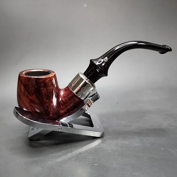 KB&B Rocky Briar Chesterfield 1616C Smooth Bent Billiard Estate Briar Pipe, American Estates - Image 5