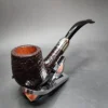 Savinelli 130th Anniversary Sandblasted Bent Billiard Estate Briar Pipe, Unsmoked - Image 5