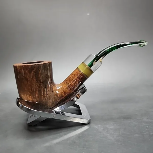 Aldo Velani Colori 55 Green Bent Billiard Estate Briar Pipe, Unsmoked - Image 5