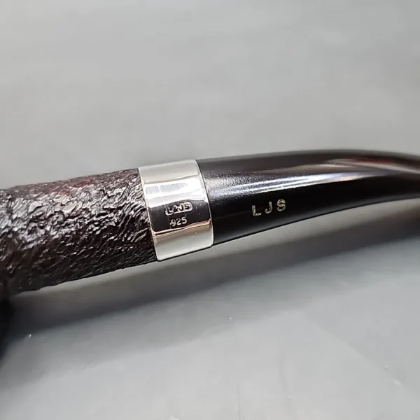 Ferndown Bark 2 Star Bent Poker Estate Briar Pipe, Unsmoked - Image 5