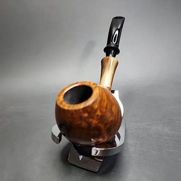 G Pipes Smooth Bent Egg with Horn, Handmade Briar Pipe, New - Image 5