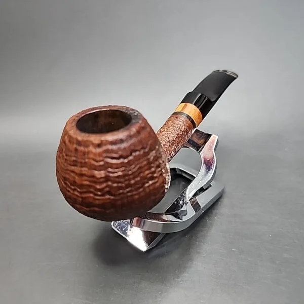 Peter Heeschen A Grade Sandblasted Bent Brandy Estate Briar Pipe, Danish Estates - Image 5