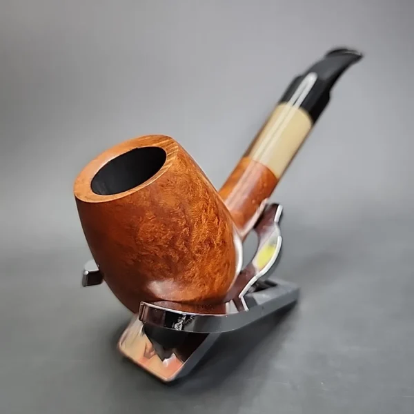 Gigi Millennium Smooth Bent Brandy w/ Horn Estate Briar Pipe, Unsmoked - Image 5