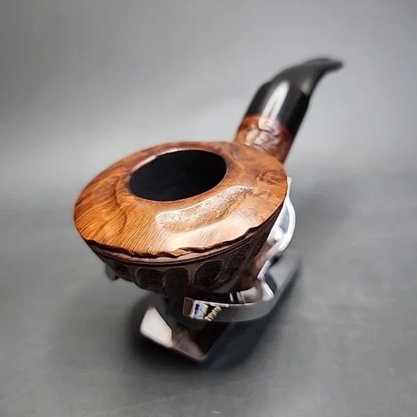 Custombilt-style Partially Rusticated Bullcap Estate Briar Pipe, Other Estates - Image 5