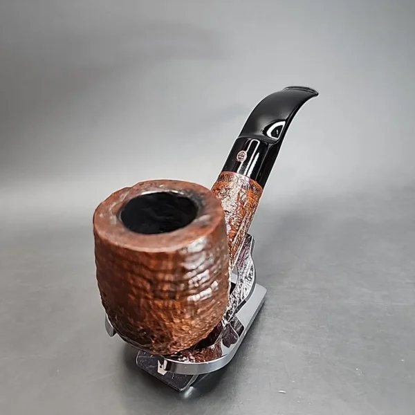 James Upshall Sandblasted Bent Billiard Estate Briar Pipe, English Estates - Image 5