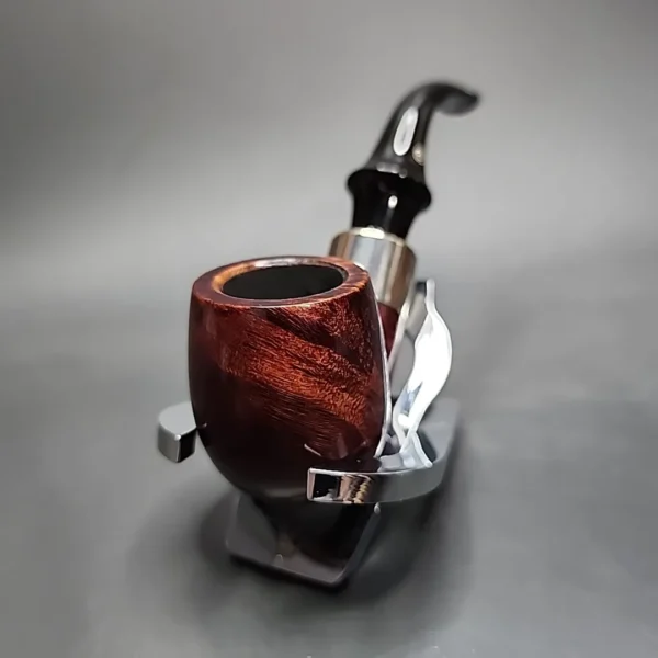 KB&B Rocky Briar Chesterfield 1616C Smooth Bent Billiard Estate Briar Pipe, American Estates - Image 6