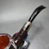 Savinelli 130th Anniversary Sandblasted Bent Billiard Estate Briar Pipe, Unsmoked - Image 6