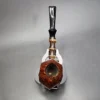 Sandi Yuda Black Bamboo Blowfish Handmade Briar Pipe, New - Image 6