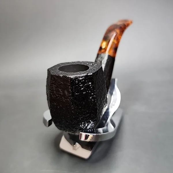 Savinelli Ottagono Sandblasted Bent Panel Briar Pipe, 6mm - Image 6