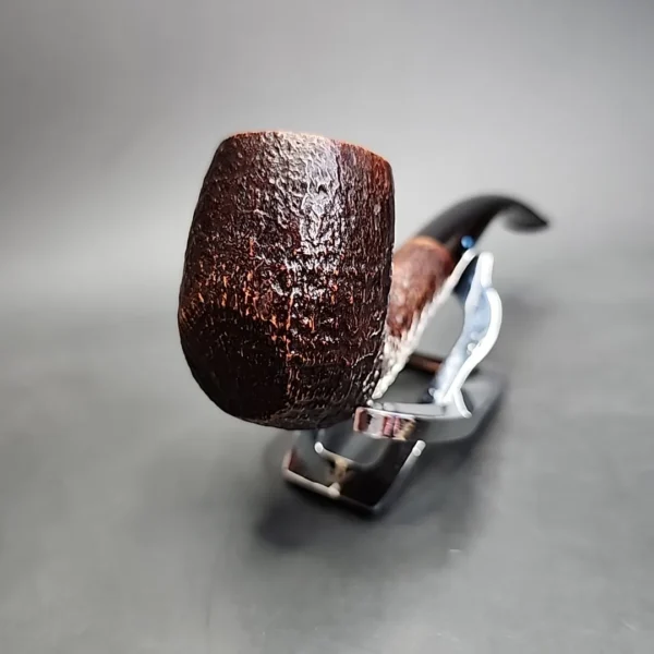 Sasieni Ruff Root Dark 4dot Sandblasted Sitter Estate Briar Pipe, French Estates [SOLD] - Image 6