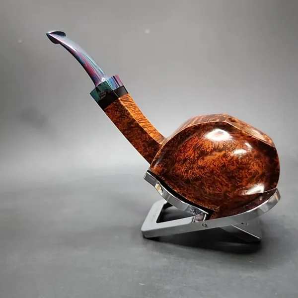 Andrey Kharitonov Smooth Blowfish Handmade Briar Pipe, New [SOLD] - Image 3