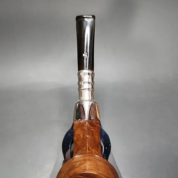 Elwood by Les Wood Silver Spigot Bulldog Estate Briar Pipe, English Estates, 9mm - Image 7