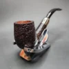 Savinelli 130th Anniversary Sandblasted Bent Billiard Estate Briar Pipe, Unsmoked - Image 7