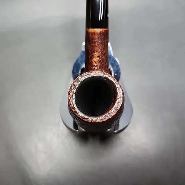 Sasieni Ruff Root Dark 4dot Sandblasted Sitter Estate Briar Pipe, French Estates [SOLD] - Image 7