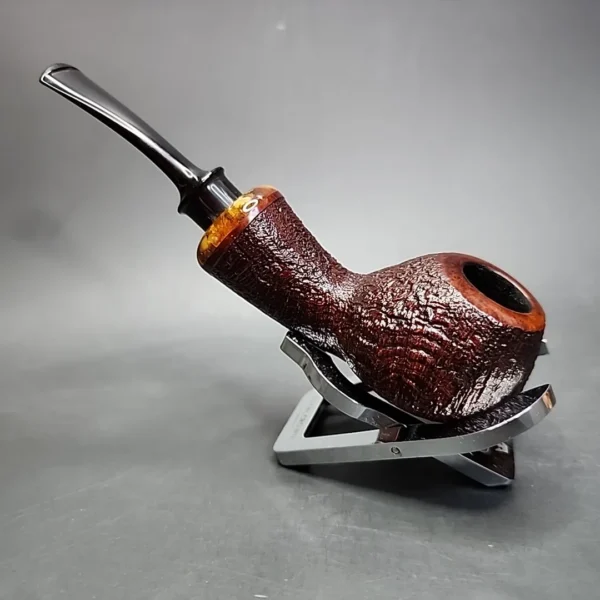 S. Senatorov Sandblasted Squat Brandy Estate Briar Pipe, Latvian Estates - Image 7