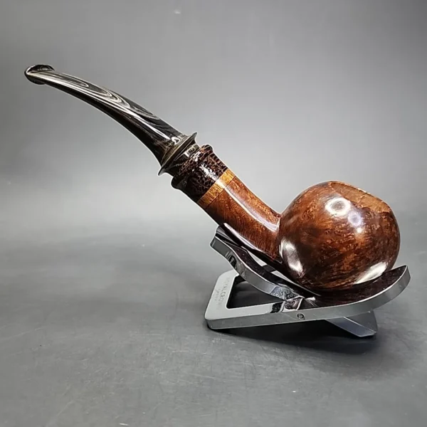 Mutcat Smooth Bent Ball Handmade Briar Pipe, New - Image 7