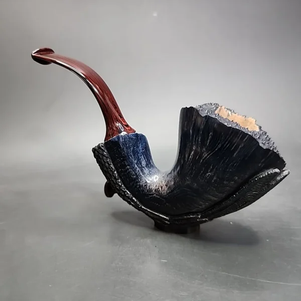 Moonlight Feather Carved Dublin Handmade Briar Pipe, New - Image 7
