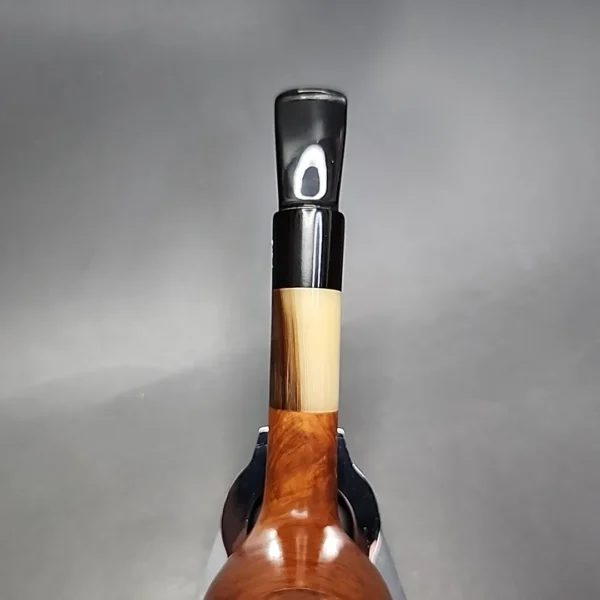 Gigi Millennium Smooth Bent Brandy w/ Horn Estate Briar Pipe, Unsmoked - Image 7